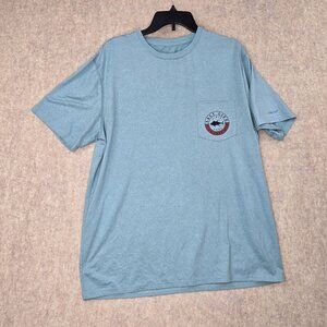 Salt Life Mens XL T-Shirt SLX UVapor Pocket Logo Crew Neck Blue